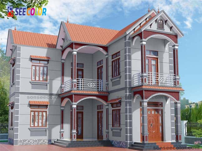 Màu ghi nhạt thường được sử dụng để sơn ngoài trời