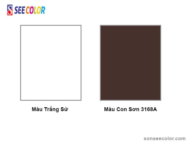 Sơn màu con sơn kết hợp với màu trắng sứ