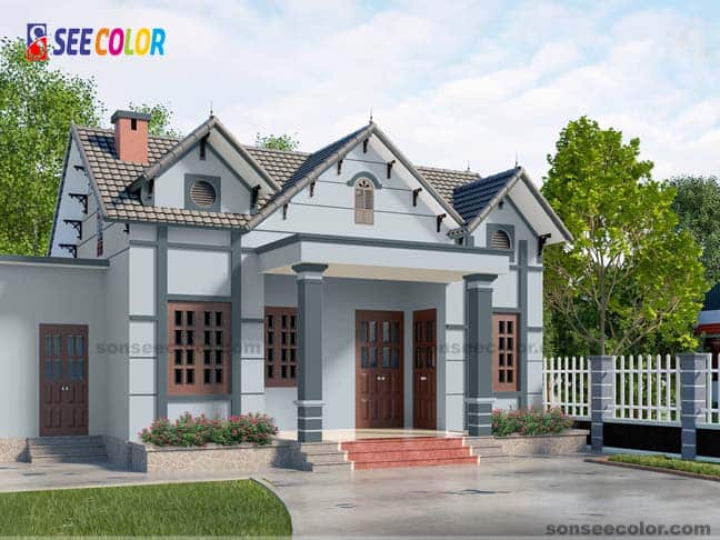 Sơn ngoài trời màu xanh dương nhạt đẹp