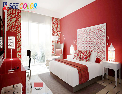 Màu đỏ được dùng trang trí cho căn phòng người mệnh hỏa 