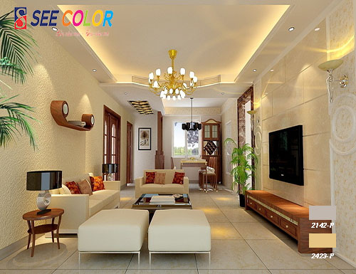 Phòng khách sơn màu vàng nhạt luôn đẹp và sang trọng 