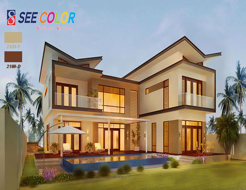 Sơn ngoại thất màu vàng hợp phong thuỷ mệnh thổ 