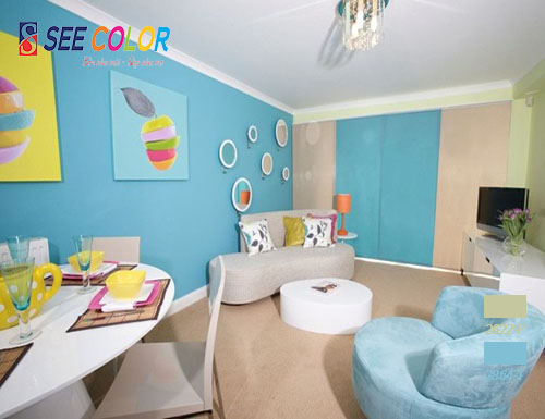 Sơn nội thất màu xanh lam hợp phong thuỷ mệnh thủy 