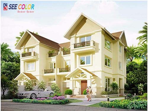 Sơn màu vàng kem nhẹ cho ngôi nhà đẹp hơn