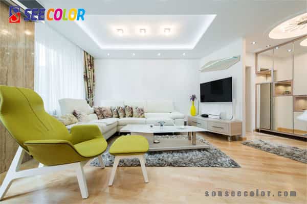 Gam màu lạnh và sáng làm cho căn phòng thêm thoáng rộng 