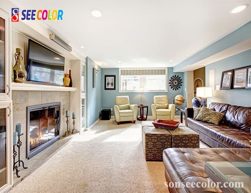 Căn phòng nhỏ nên sử dụng màu sơn linh hoạt như xanh dương và kem nhạt 